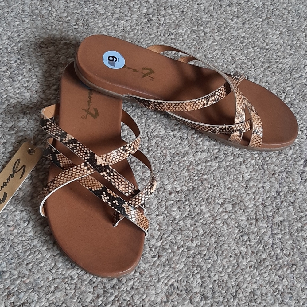 New Seven7 Snake Skin Fax Leather Strap Flip Flap.